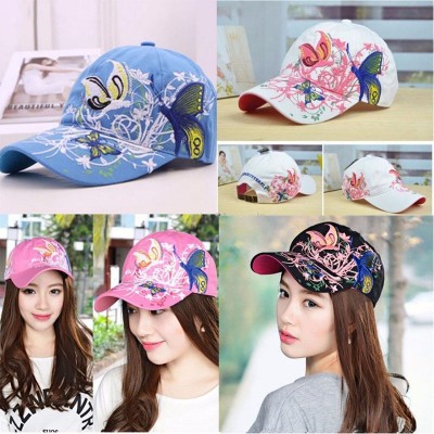 New Summer  Ladies Butterfly Embroider Baseball Cap Adjustable Snapback Cap  eb-09119409